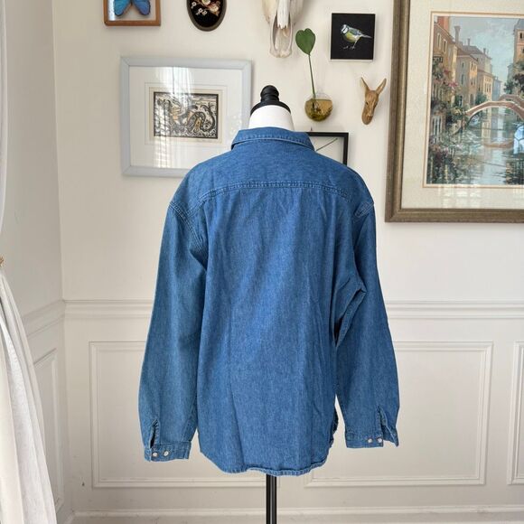 Vintage Northern Tradition Snowman Denim Chambray Button Up Shirt XL - Picture 6 of 9